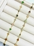 Choker de Triângulo Colorida – 30cm + 10cm de Extensor - Banhada a ouro 18k.