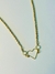 Choker Cabo de Aço com Coração liso e duas Pedrinhas brancas - Banhada a ouro 18k. - comprar online