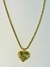 Colar cabo de aço fina de coração, com extensor - Banhada à ouro 18k.