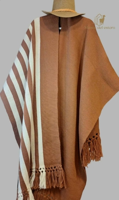 RUANA NATURAL Y LADRILLO - comprar online