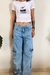 Calça cargo jeans feminina Trip Side