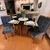 Mesa Los Angeles 120 Cinamono/Preto com 4 Cadeiras Sophia/Capri Veludo Grafite – MINASPLAC + WM DECOR