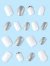Uñas Autoadhesivas Press On - Blanco y Plata en internet