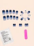 Uñas Autoadhesivas Press On - Degrade Azul Flores - comprar online