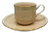 PLATO CAFE DE 16.4CM DE PORCELANA PROVENCE TAUPE CON FILO ORO - Tendence