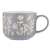 TAZA 400ML ELABORADA DE GRES AZUL CON DISENO DE MARGARITAS Y FOLLAJE - comprar en línea