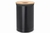 BOTE PARA ROPA CON TAPA CORCHO ACERO NEGRO 60L - comprar en línea