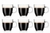 SET 7 PIEZAS ORGANIZADOR NEGRO PARA TAZAS CON 6 TAZAS DE VIDRIO en internet