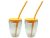 JUEGO 2 VASOS PAVINA TO GO CON TAPA Y POPOTE DE SILICONA NARANJA 300ML. - comprar en línea