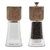 SET DE MOLINILLO DE PIMIENTA Y SALERO DE ACRILICO TAPA DE MADERA Y MECANISMO DEL MOLINO DE ACERO INOXIDABLE COMODO Y FAC - comprar en línea