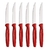 JUEGO 6 CUCHILLOS CARNE ROJO ACERO - comprar en línea