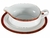 SALSERA DE PORCELANA CON BASE 400 ML MARBLE RED en internet