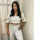 Calça Alfaiataria com cinto - Off White - comprar online