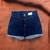 Short Jeans Azul Escuro Dobradinho