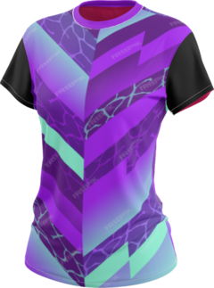 Remera Estampa Violeta/verde