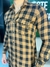 Camisa Xadrez Manga Longa Barra Desfiada na internet