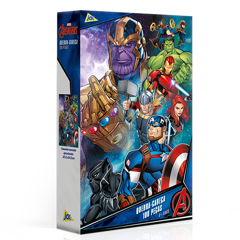 Quebra-Cabeça Os Vingadores 100 Peças, Toyster.