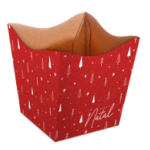 Kit 5/10/20 Cachepot Papel Natal Resplandecente, Pote 11/12, Floral Atlanta.
