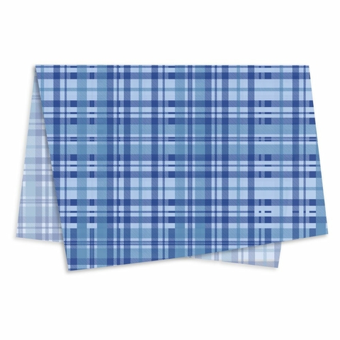 Papel de Seda Estampado Gales Azul 50,0 x 70,0cm, Xingó - 10/20/50 folhas..