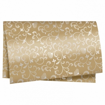 Poli Sujinho Estampa Flora Kraft para Decoração 49,0 x 69,0cm - 10 folhas.