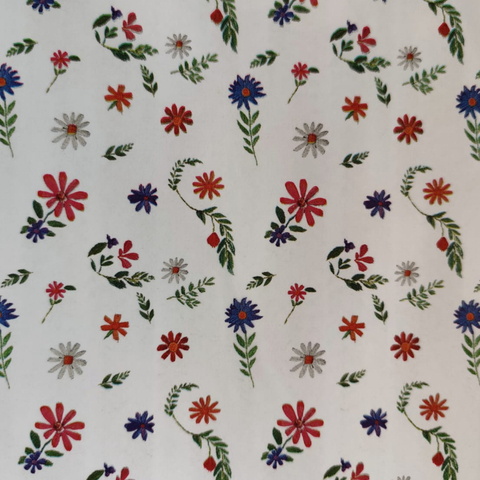 Poli Sujinho Estampa Bordado para Decoração 49,0x69,0cm, Floral Atlanta - 10/20/50 folhas.