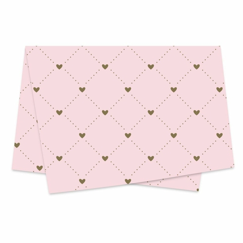 Poli Sujinho Estampa Heart Rosa Quartz para Decoração 49,0 x 69,0cm, Xingó - 10/20/50 folhas.