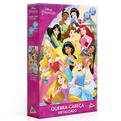 Quebra-Cabeça Metalizado Princesa 100 Peças, Toyster.