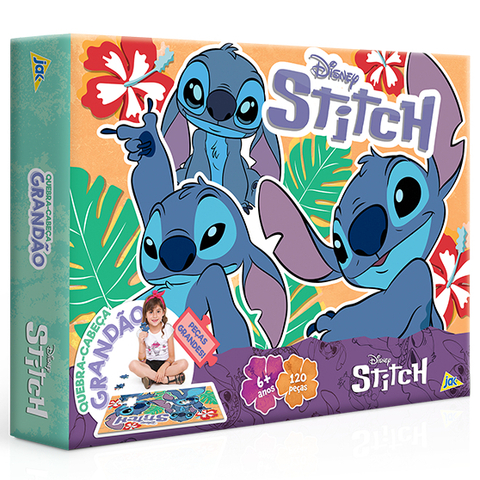 Quebra-Cabeça Stitch 120 Peças Grandão, Toyster.