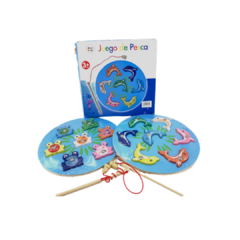 Juego de Pesca de Madera Didáctico con imán y encastre
