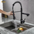 Torneira Cozinha Gourmet Monocomando 50 Cm Spray 02 Saídas Preta - comprar online