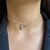Colar Choker Elo Português Lua Estrela Pendente