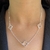 Colar Trevos Zircônia Cristal Intercalados 45cm