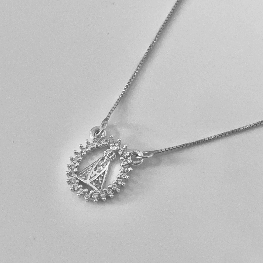 Colar Nossa Senhora Borda de Zircônia Veneziana