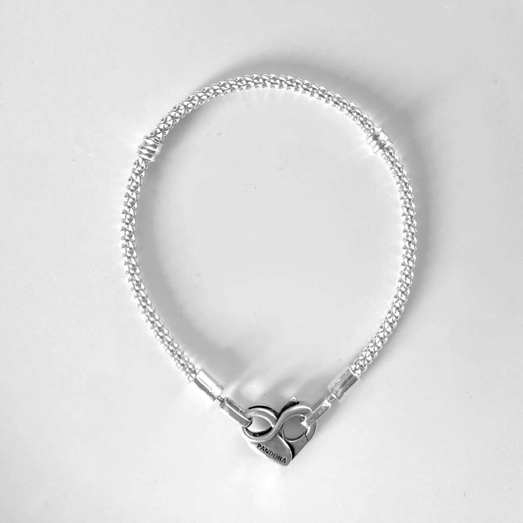 Pulseira Pandora Pipoca Com Fecho Coração Infinito Importada