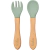 Kit Talheres Colher e Garfo Silicone Bambu Infantil Buba - comprar online