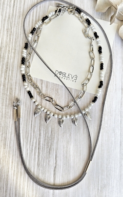 Set lazo corbatero y gargantillas - Plateado - Doblevé Accesorios Mayorista