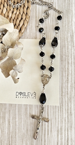 Collar DENARIO Cristales negro - comprar online