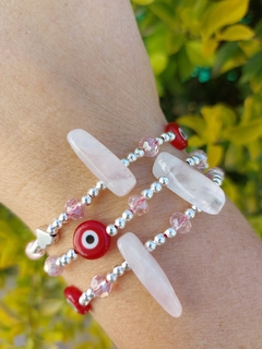 Pulsera energética CUARZO ROSA - Protección y Amor - Doblevé Accesorios Mayorista
