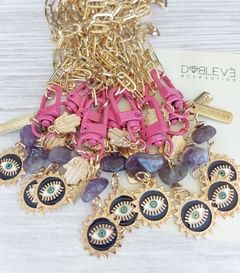 Collar amuleto AMATISTA - PROTECCIÓN Y PAZ - Doblevé Accesorios Mayorista