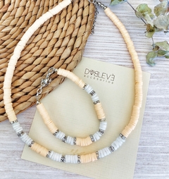 Conjunto fimo y escallas de caracol crema