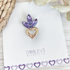 Prendedor 0024 - Corazón violeta