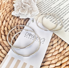 Aros de acero blanco argollitas clásicas - Doblevé Accesorios Mayorista