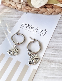 Aros de acero con dijes varios - tienda online