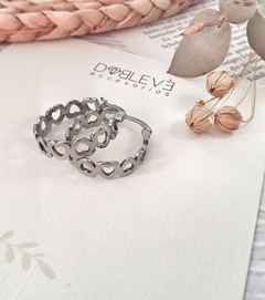 Aros de acero quirúrgico argollas labradas con corazones - comprar online