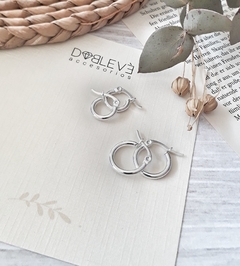 Aros de acero blanco argollitas clásicas