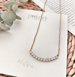 Collar de acero dorado strass