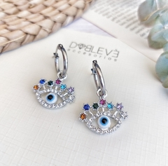 Aros de acero quirúrgico argollas con ojo con strass y esmaltado