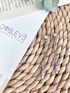 Aros de acero quirúrgico cadenitas y strass multicolor