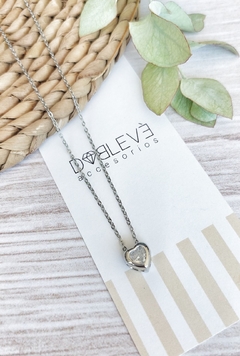 Collar de acero quirúrgico corazón cubic