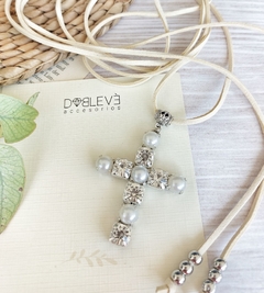 Corbatero Lazo Cruz Perlas y Strass